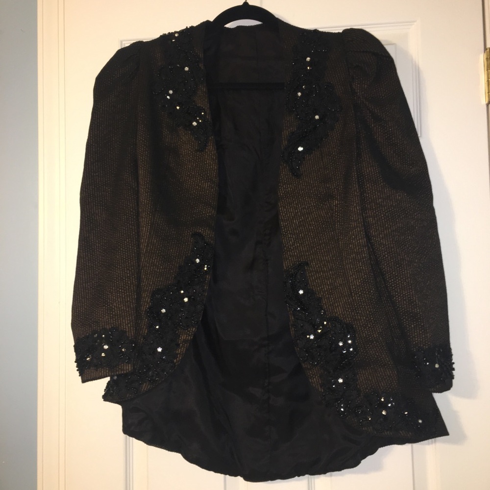 Brown Vintage sleeveless dress with jacket